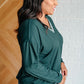 All Out Comfort V-Neck Pullover in Midnight Green