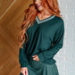 All Out Comfort V-Neck Pullover in Midnight Green