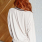 All Out Comfort V-Neck Pullover in Mocha Cream