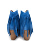 Amos Fringe Ankle Bootie in Blue Suede