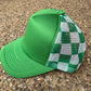 **SALE** RTS Green Checkered Trucker Hat