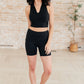 Backcourt Collared V-Neck Tank in Black