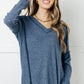 Basically Freezing Brushed Hacci Top in Dusty Blue