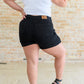 Bentli High Rise Side Tie Denim Skort in Black