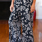 You Got This Navy Paisley Floral Smocked Waist Palazzo Pants