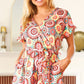 Feeling Bold Multicolor Mandala Print Surplice Tie Waist Romper