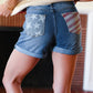 Stars & Stripes Pocket Button Down Cuffed Hem Shorts