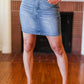 Judy Blue Medium Wash High Rise Tummy Control Denim Skirt