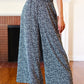 Let's Meet Up Black Animal Print Smocked Waist Palazzo Pants