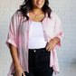 Boxy Striped Button Up in Hot Pink