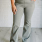 Building Habits Twill Flared Crossover Waist Pant in Dusty Olive