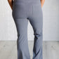 Building Habits Twill Flared Crossover Waist Pant in Titanium