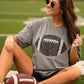 Grey Faux Glitter Football Tee