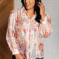 Call Me Back Sheer Floral Button Up Blouse