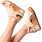 Carley Wedge Sandals in Cream