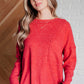 Casual Tuesday Ribbed Knit Sweater in Dark Red