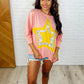 Catch a Star Mixed Print Star Patch Top