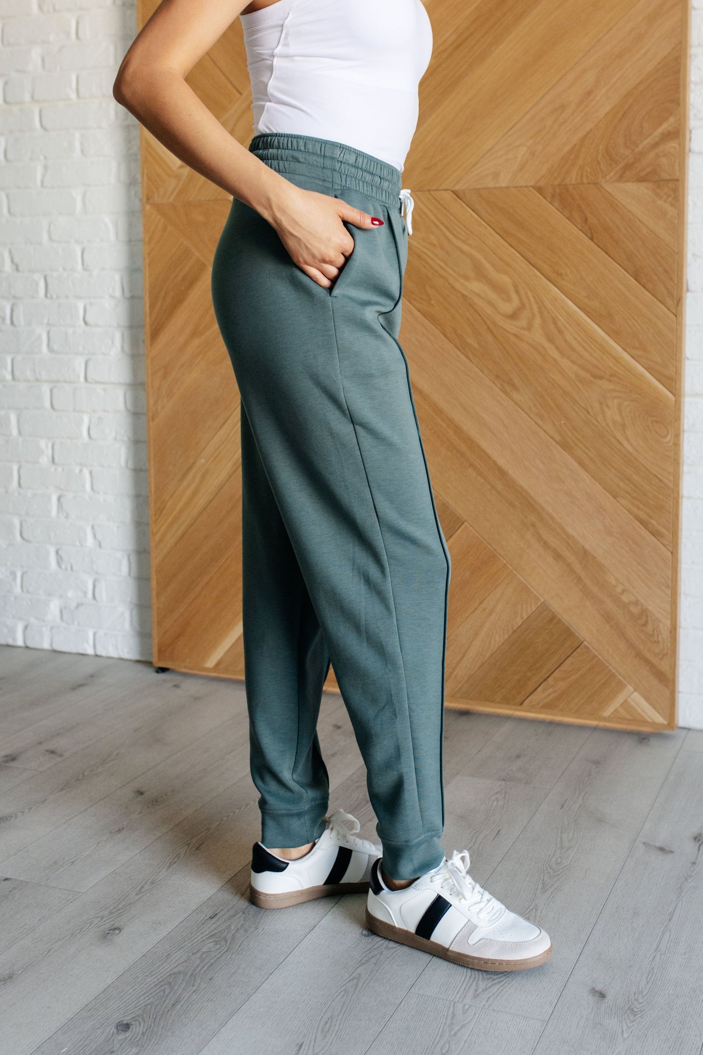 Center Seam Scuba Joggers in Ash Jade