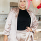 Champagne and Roses Satin Blazer