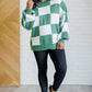 Check Yourself Checkered Sweater in Green