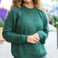 Holiday Green Mélange Round Neck Knit Sweater