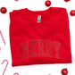 PREORDER: Embroidered Merry Glitter Applique Sweatshirt