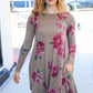 True Love Taupe & French Rose Floral Print Long Sleeve Dress