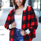 Stepping Out Red Buffalo Plaid Ribbed Hooded Sweater