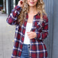 Make a Move Cabernet Plaid Button Down Long Sleeve Top