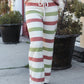 Holiday Vibes Rose & Green Fleece Plaid Drawstring Jogger