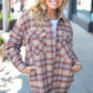 Be You Best Taupe Plaid Quilt Lined Button Down Shacket