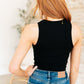 Cream of the Crop Rib Knit Tank Top in Black