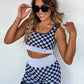 PREORDER: Checker Bra & Biker Short Set