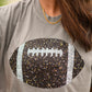 Grey Faux Glitter Football Tee