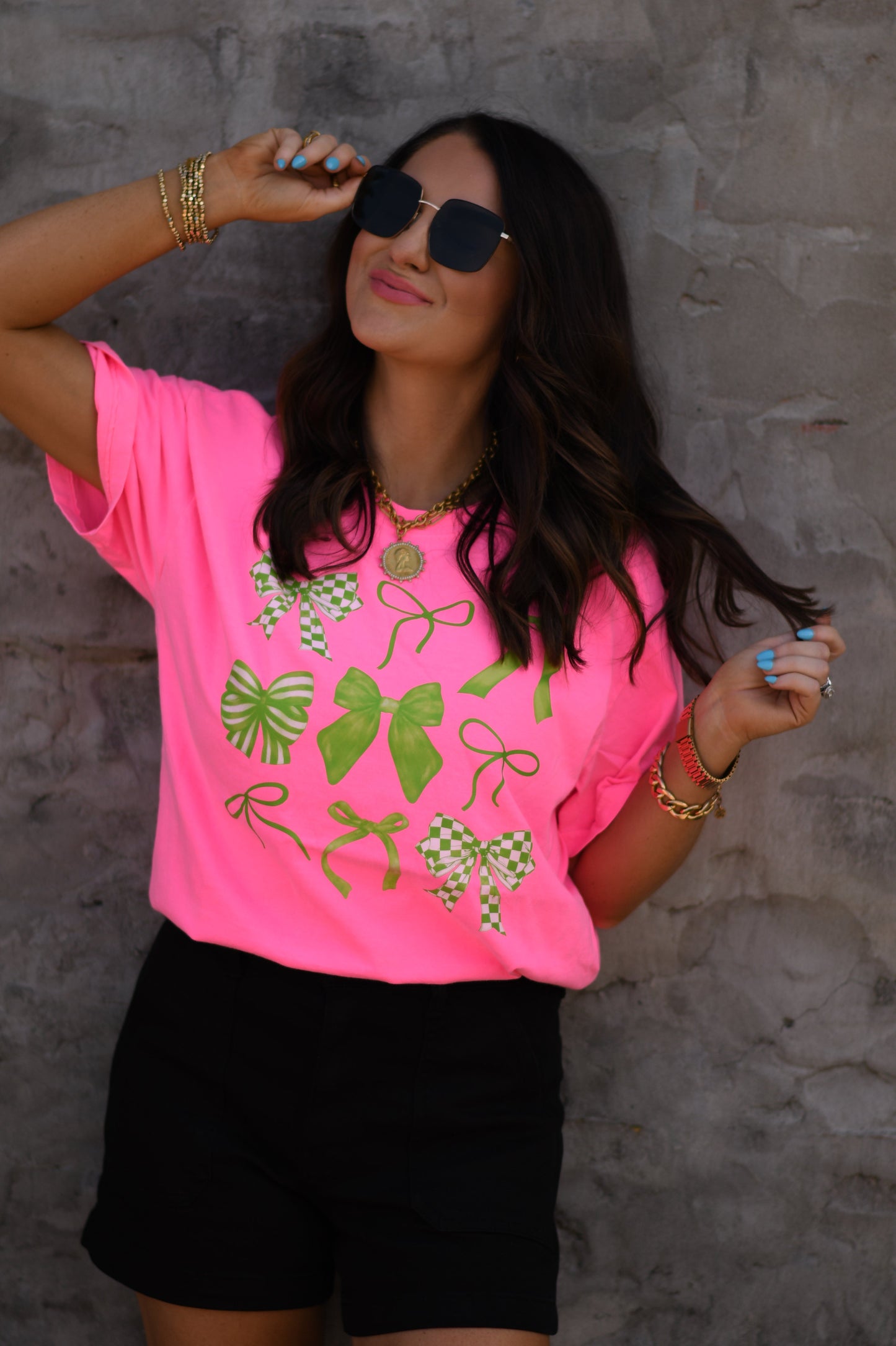 Neon Green Bows Tee