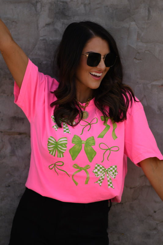 Neon Green Bows Tee