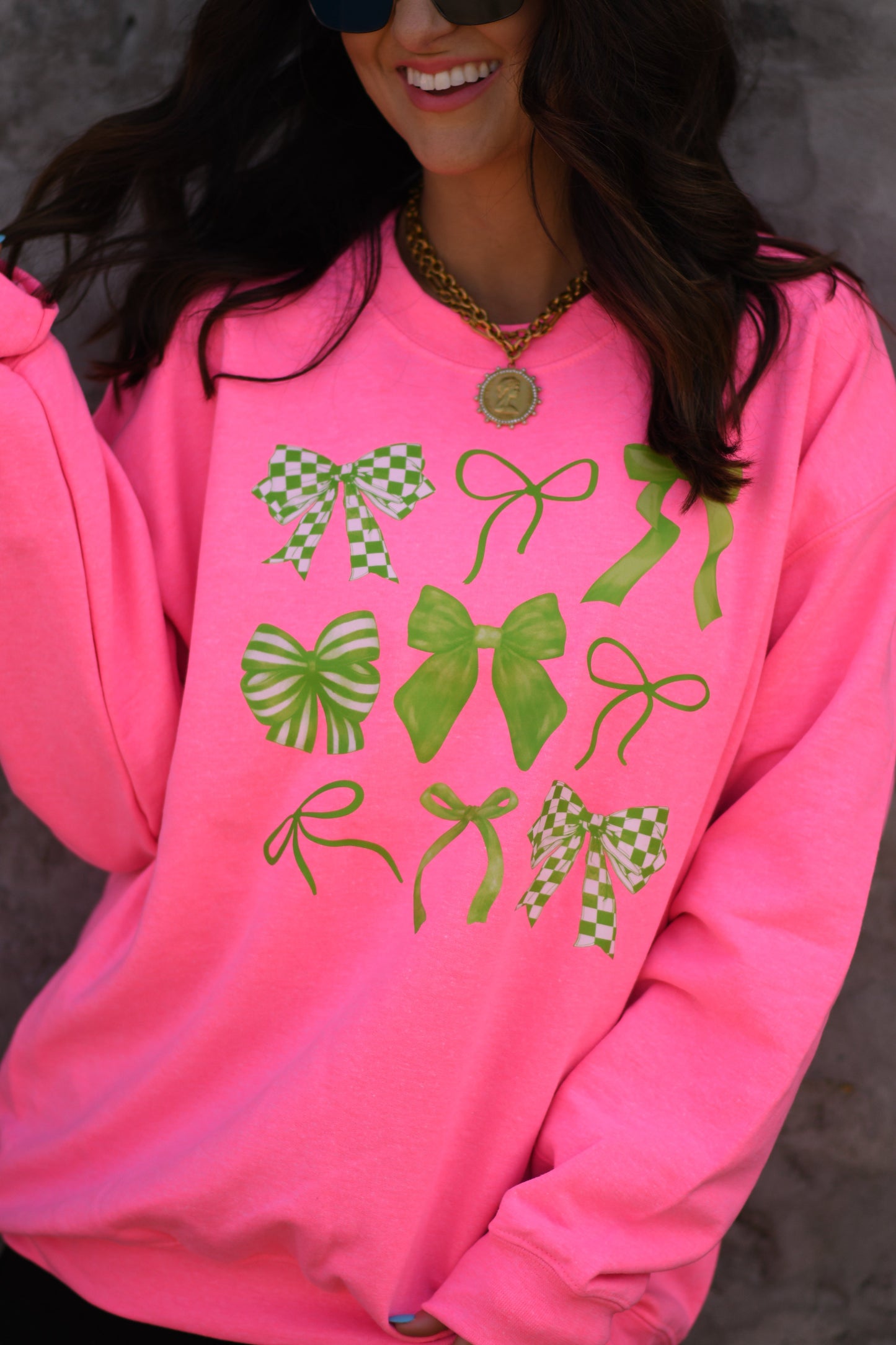 Neon Green Bows Sweatshirt