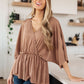 Dazzlingly Draped V-Neck Blouse