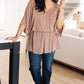 Dazzlingly Draped V-Neck Blouse