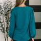 Desk to Dinner V-Neck Balloon Sleeve Blouse