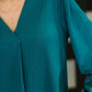 Desk to Dinner V-Neck Balloon Sleeve Blouse