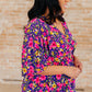 Dreamer Peplum Top in Purple and Pink Floral