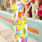 Under Clear Days Yellow/Mint Floral Fit & Flare Maxi Dress