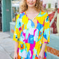 Bright Thoughts Yellow Floral Print V Neck Babydoll Dress