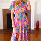 Tropical Trance Fuchsia Floral Smocked Waist Maxi Dress