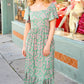 Perfectly You Green Ditzy Floral Fit & Flare Maxi Dress