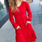 Lady In Red Hacci Fit & Flare Ruffle Dress