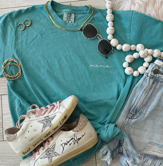 Light Green Dainty Mama Embroidered Tee