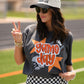Orange Game Day Checkered Stars Tee
