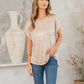 Shimmer Cuffed Top in Taupe